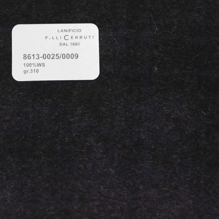 8613-0025/0009 Cerruti Lanificio - Vải Suit 100% Wool - Đen Trơn